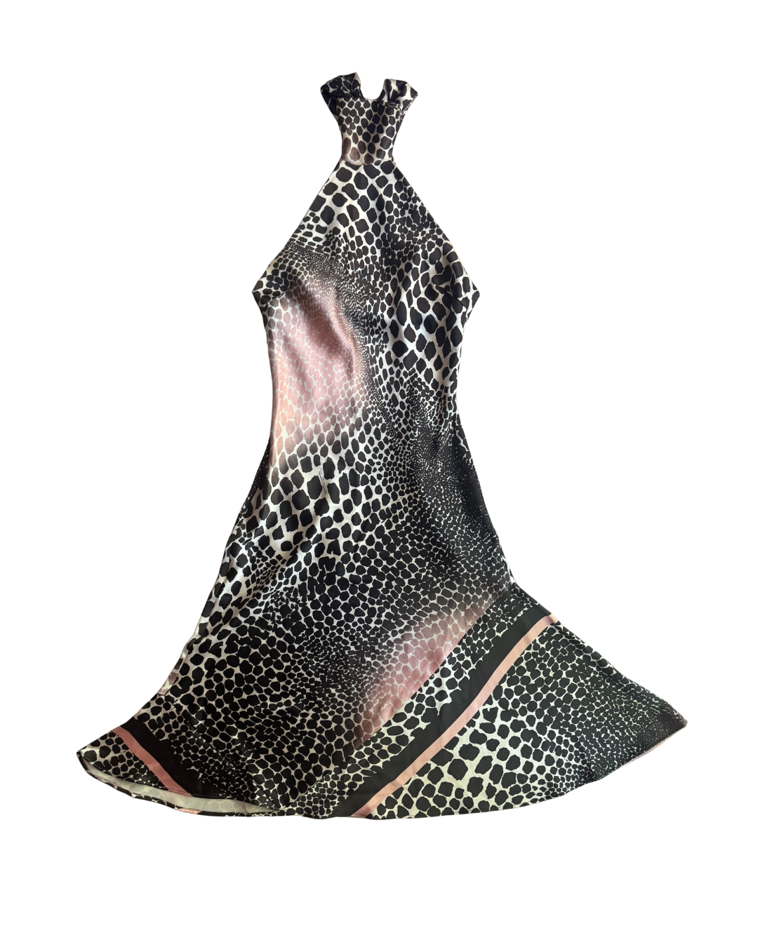 Roberto Cavalli Giraffe Print Halter Dress