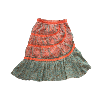 JPG by Gaultier Orange & Green Floral Mesh Skirt