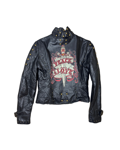 Wilsons Leather “Peace Love” Studded Jacket