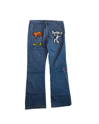 Versace “Delirium” Denim Patch Jeans