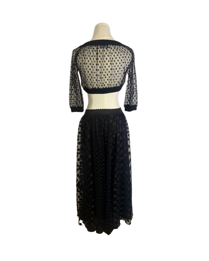 Blugirl by Blumarine Sheer Polka Dot Maxi Skirt