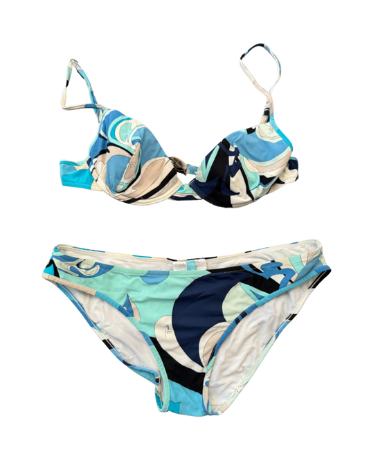 Emilio Pucci Blue Printed Bikini