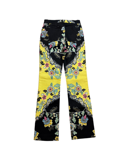 Roberto Cavalli Yellow Chinoiserie Jeans