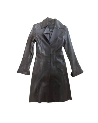 Guess Brown Leather Trench Coat