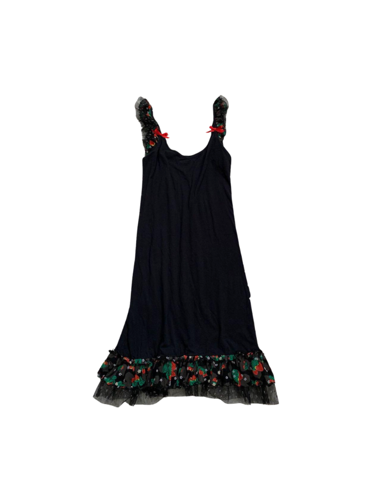 Anna Sui Floral Mesh Flared Cami Dress