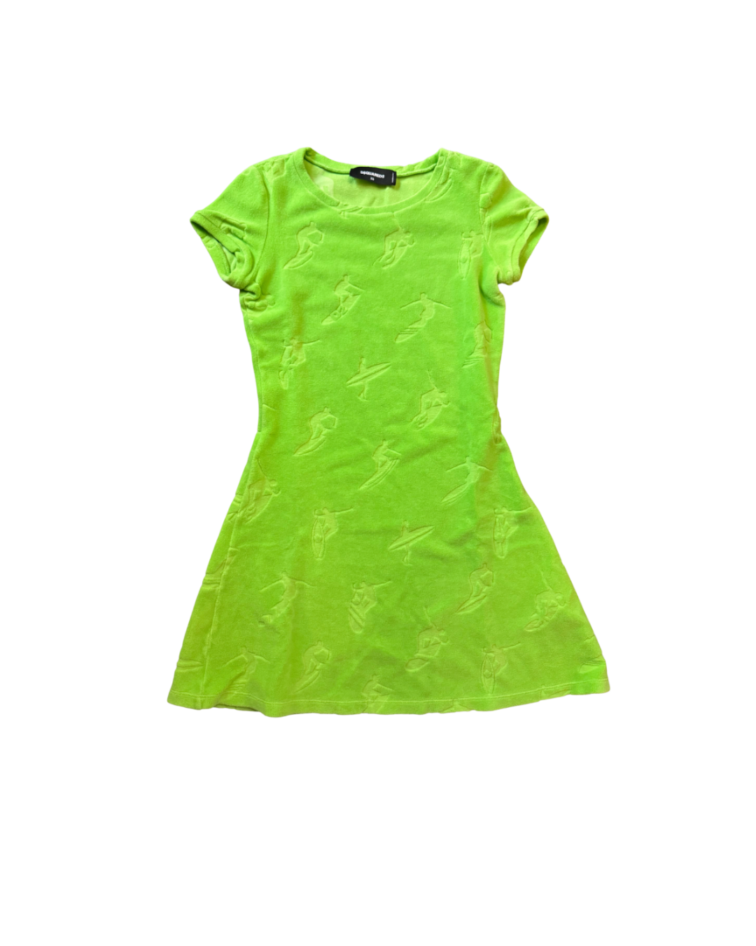 Dsquared² Green Terry Cloth Surfer Jacquard Mini Dress
