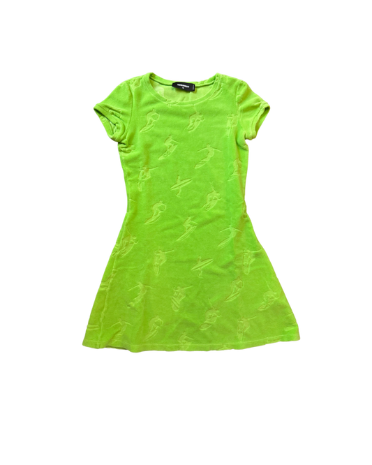 Dsquared² Green Terry Cloth Surfer Jacquard Mini Dress