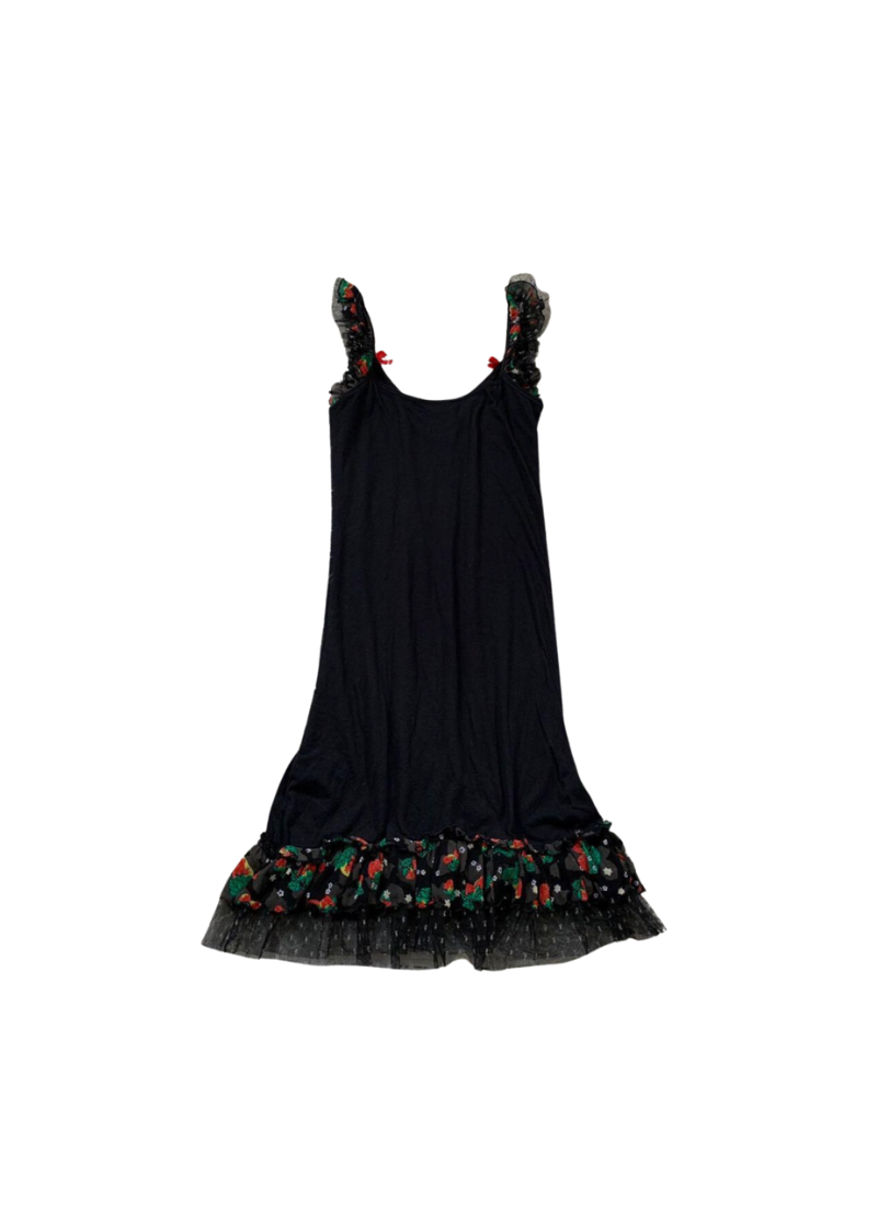 Anna Sui Floral Mesh Flared Cami Dress