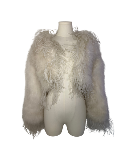 Vintage Italian White Feather Jacket