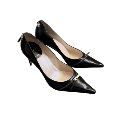 Christian Dior Black Zipper & Lock Heels