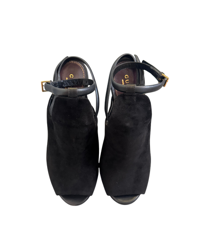Gucci Suede Peep Toe Booties