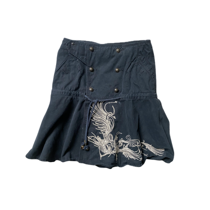 Diesel Navy Embroidered Skirt