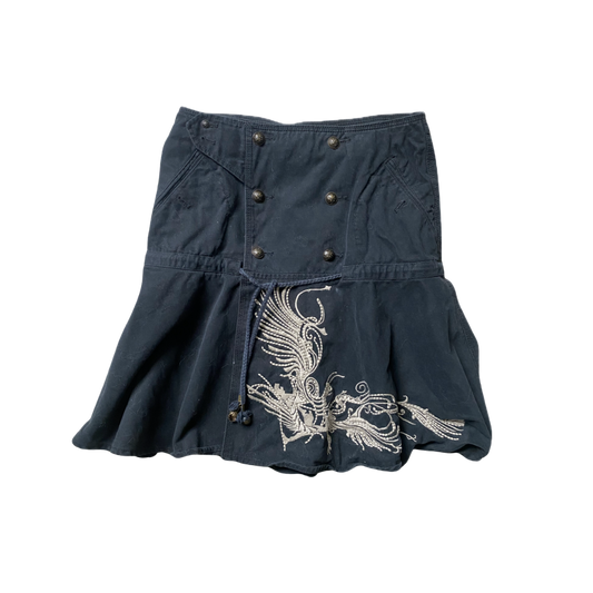Diesel Navy Embroidered Skirt