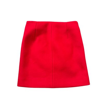Dsquared² Red Wool Double-Breasted Skirt