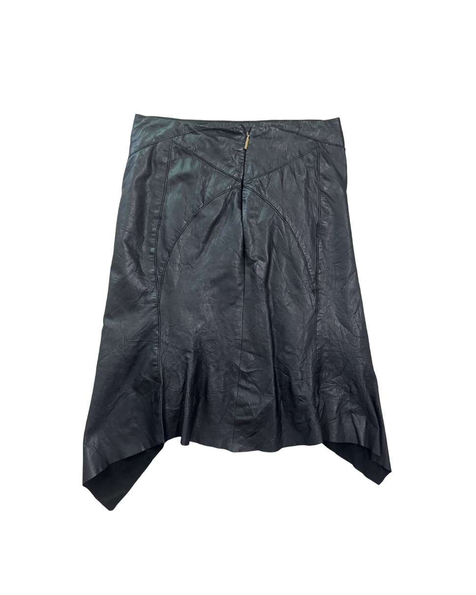 Roberto Cavalli Leather Midi Skirt