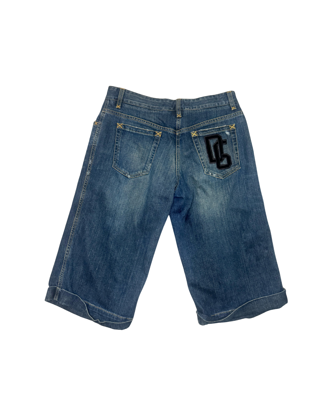 Dolce & Gabbana Long Denim Logo Shorts