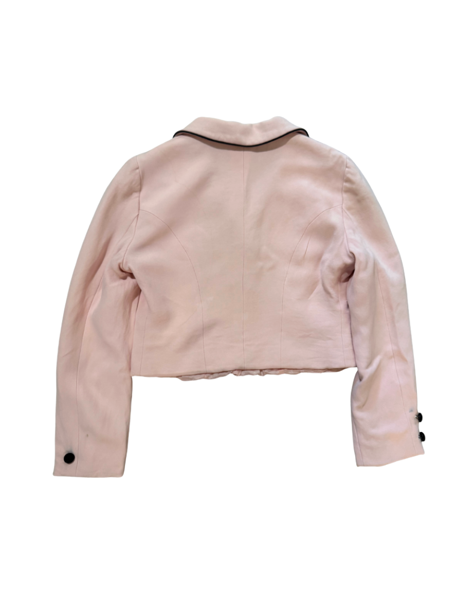 Moschino Jeans Cropped Pink Envelope Blazer