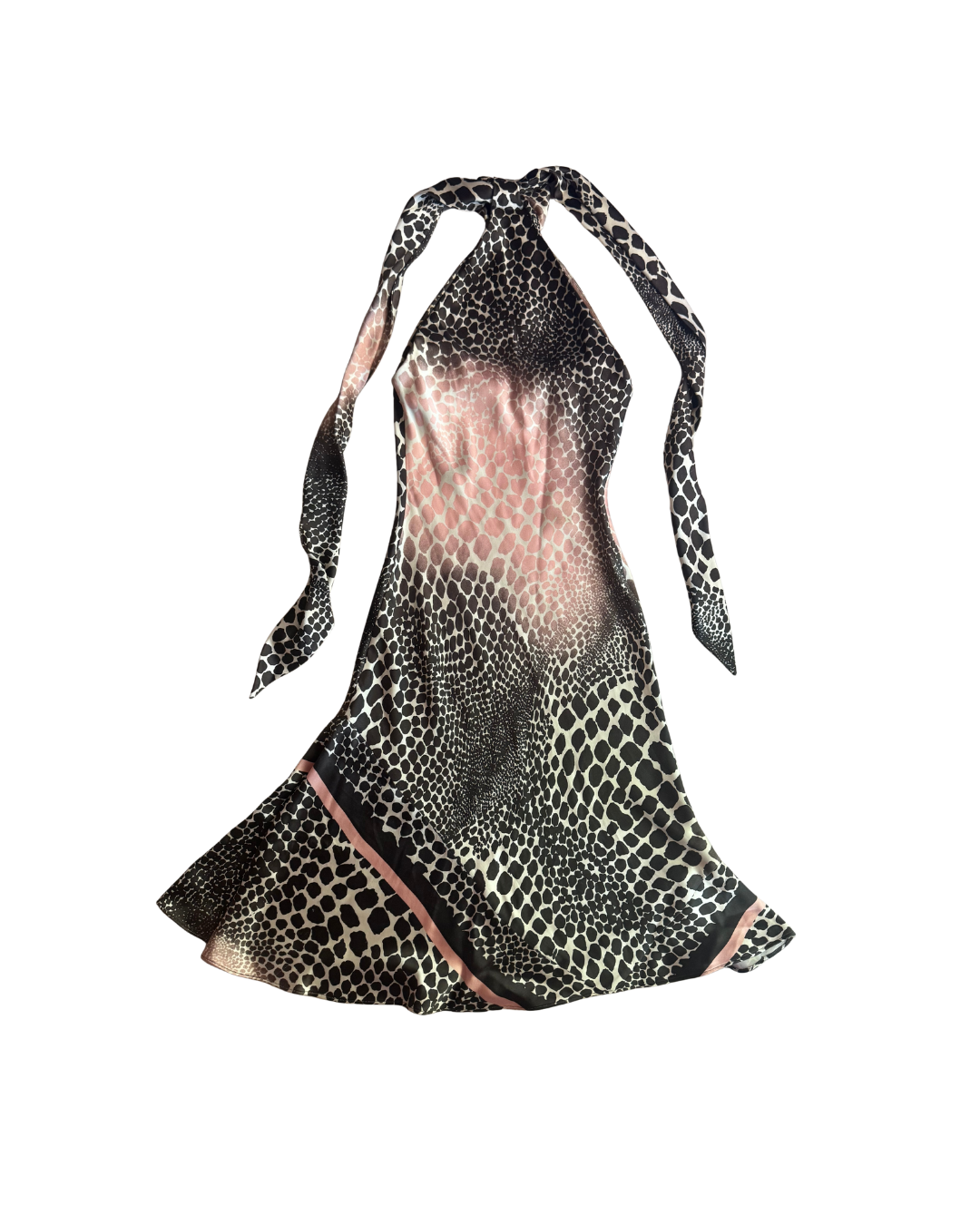 Roberto Cavalli Giraffe Print Halter Dress