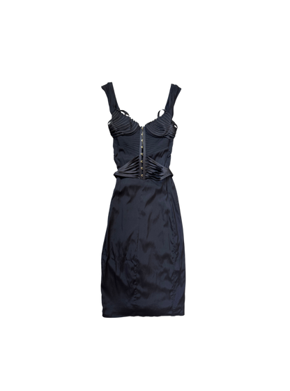 Gucci by Tom Ford Chocolate Brown Silk Corset Dress