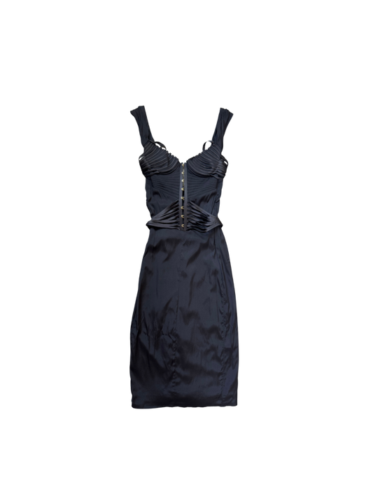Gucci by Tom Ford Chocolate Brown Silk Corset Dress