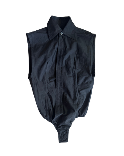 Dsquared² Asymmetrical Black Bodysuit Vest Top