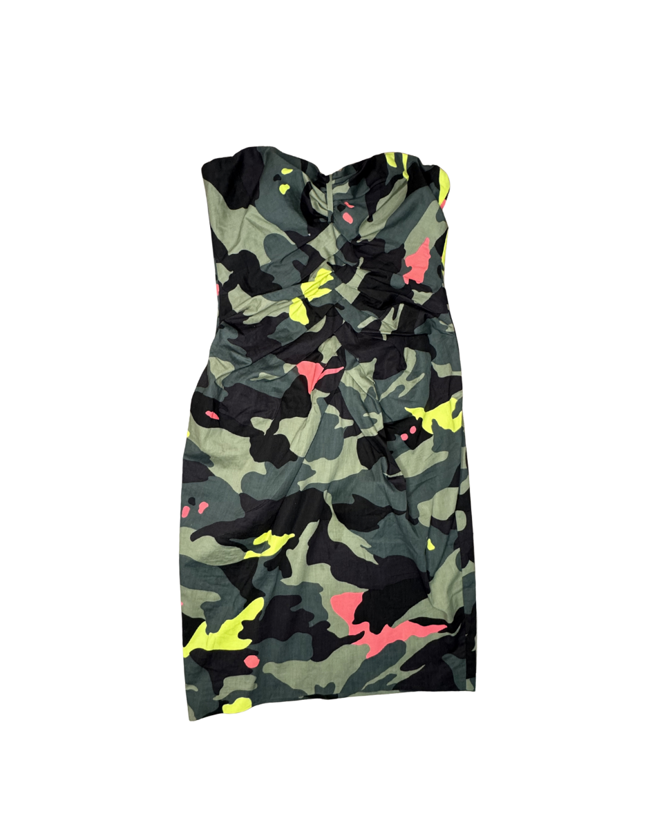 Blumarine Neon Camouflage Mini Corset Dress