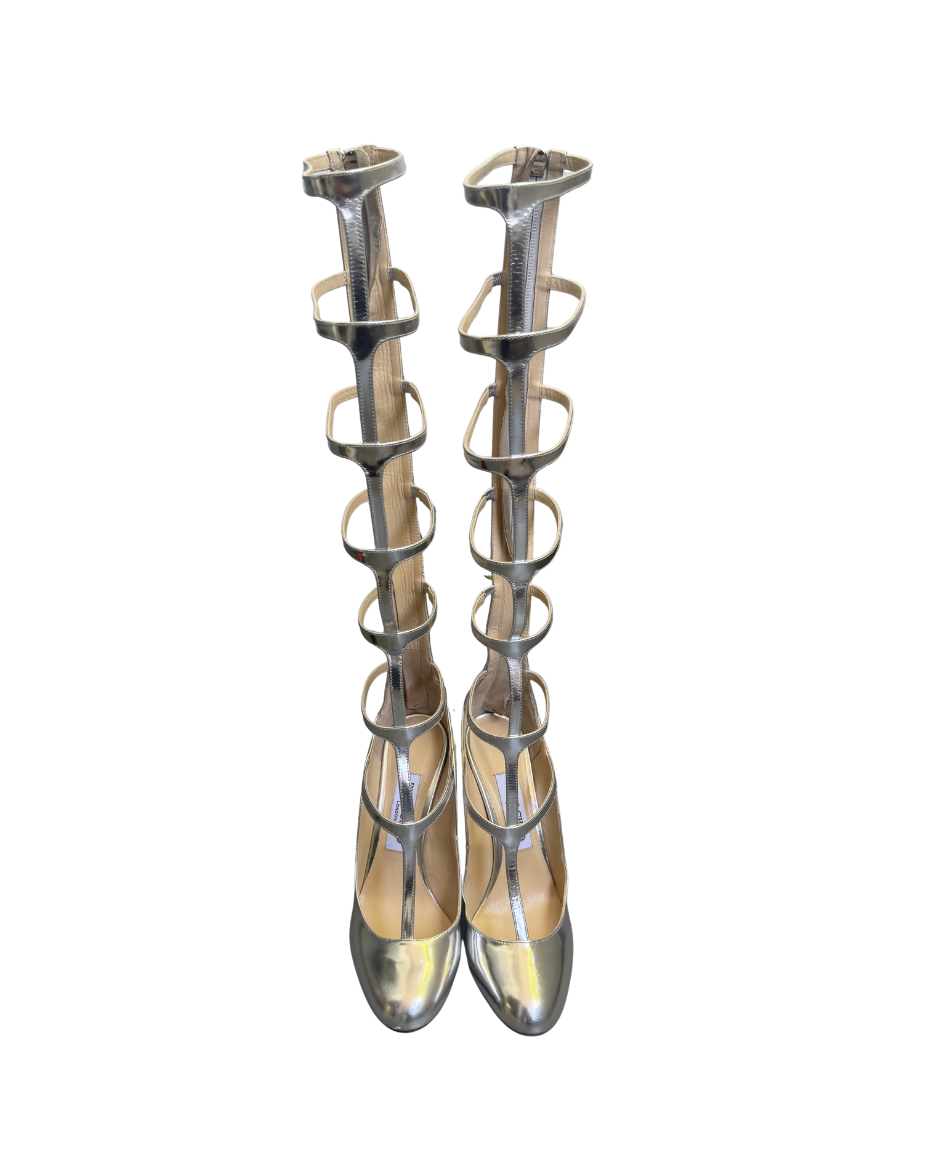 Jimmy Choo Silver Caged Gladiator Heels