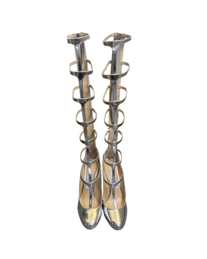 Jimmy Choo Silver Caged Gladiator Heels