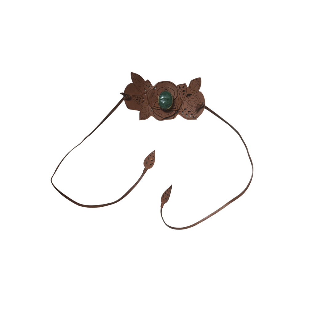 Valentino Garavani Leather & Jade Belt/Bracelet