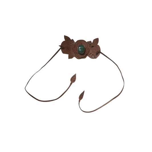 Valentino Garavani Leather & Jade Belt/Bracelet