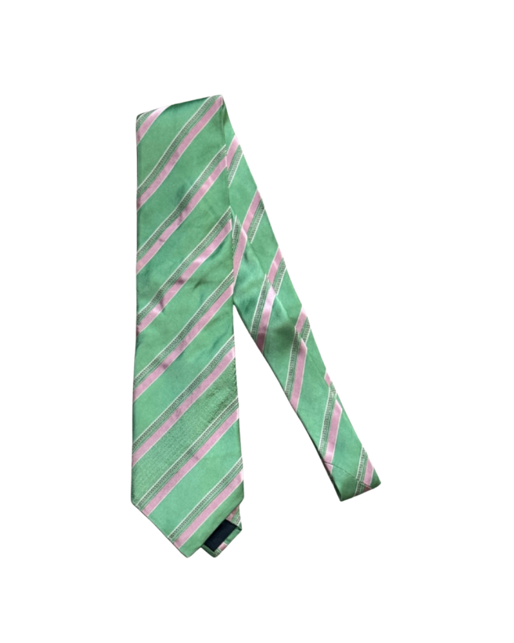 Moschino Green & Pink Striped Necktie