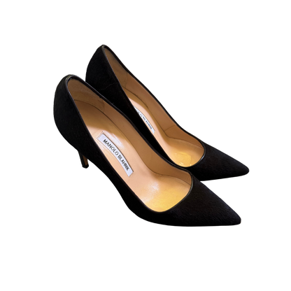 Manolo Blahnik Black Pony Hair Pumps