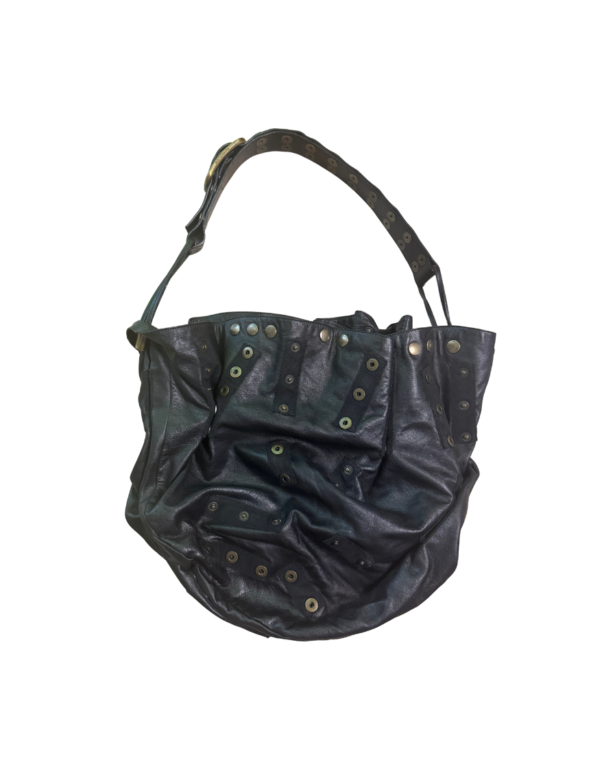 Dolce & Gabbana Black Slouchy Leather Snap Bag