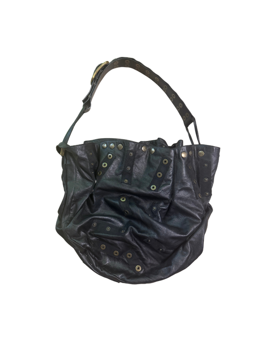 Dolce & Gabbana Black Slouchy Leather Snap Bag