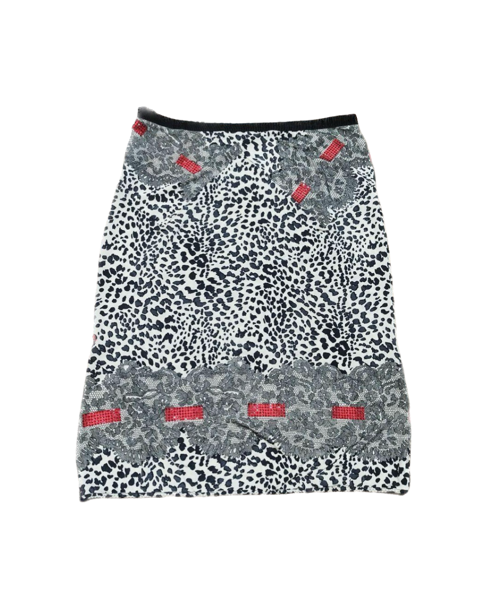 Blumarine Rhinestone Leopard Bow Skirt