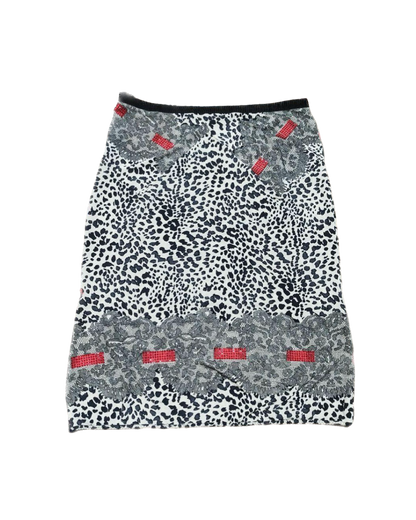 Blumarine Rhinestone Leopard Bow Skirt