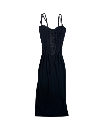 Dolce & Gabbana Black Corset Midi Dress