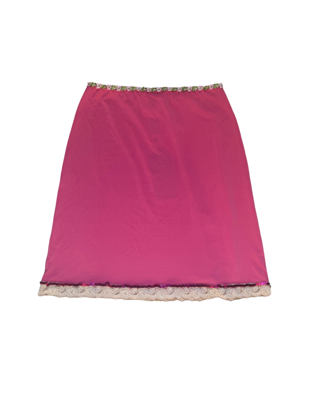 Dolce & Gabbana Pink Mesh Lace & Floral Midi Wrap Skirt