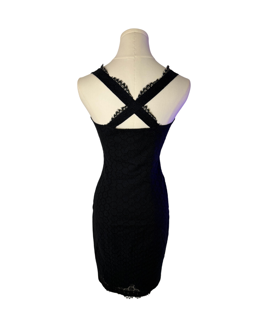 Blumarine Black Eyelet Button-Up Midi Dress