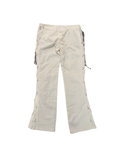 Versace White Lace Up Capri Jeans
