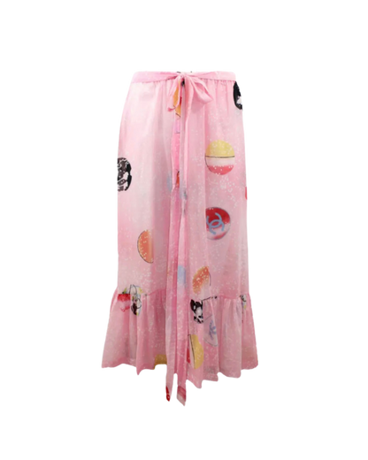 Chanel Pink Flowy Cotton Dress/Midi Skirt