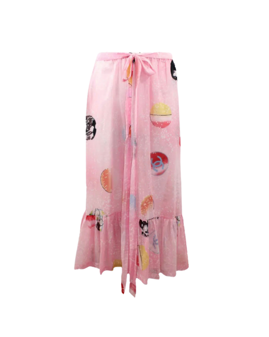 Chanel Pink Flowy Cotton Dress/Midi Skirt
