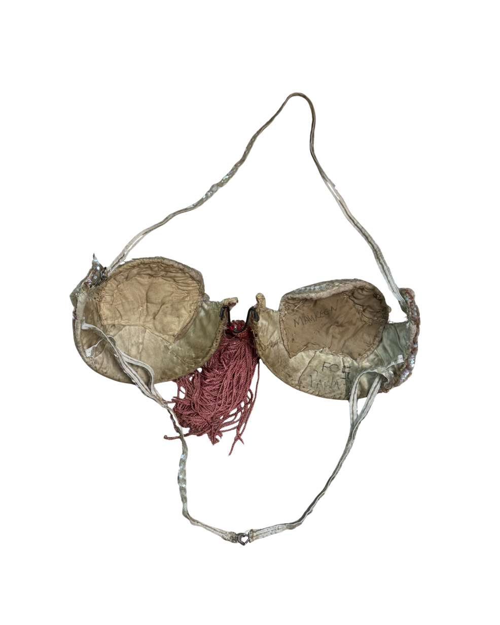 Vintage Iridescent Showgirl Sequin Halter Costume Bra