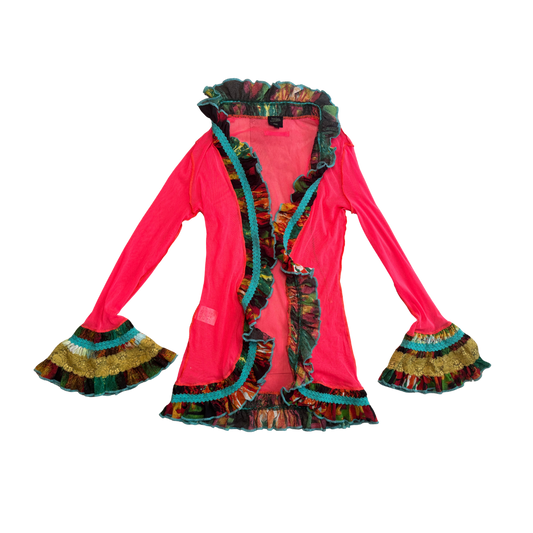 Jean Paul Gaultier Femme Pink Ruffle Cardigan