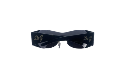 Dolce & Gabbana Black Rhinestone Shield Sunglasses