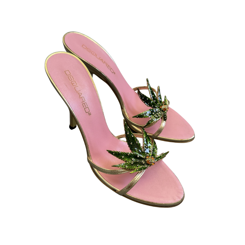 Dsquared² Marijuana Pot Leaf Sandal Heels