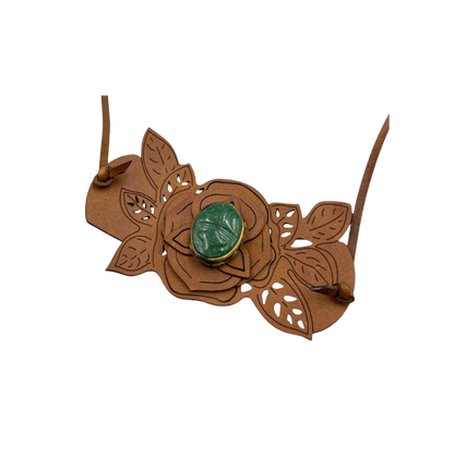 Valentino Garavani Leather & Jade Belt/Bracelet