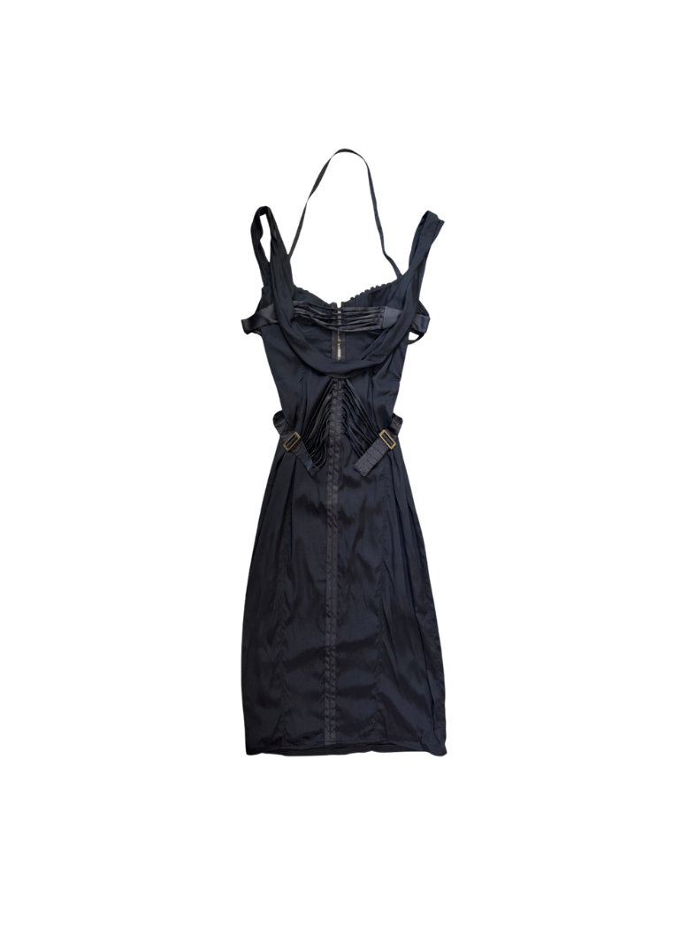 Gucci by Tom Ford Chocolate Brown Silk Corset Dress