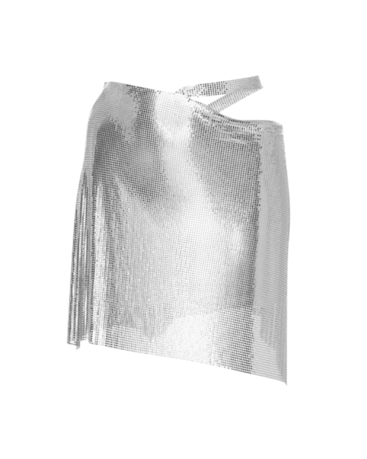 Fannie Schiavoni Iza Silver Chainmail Mini Skirt