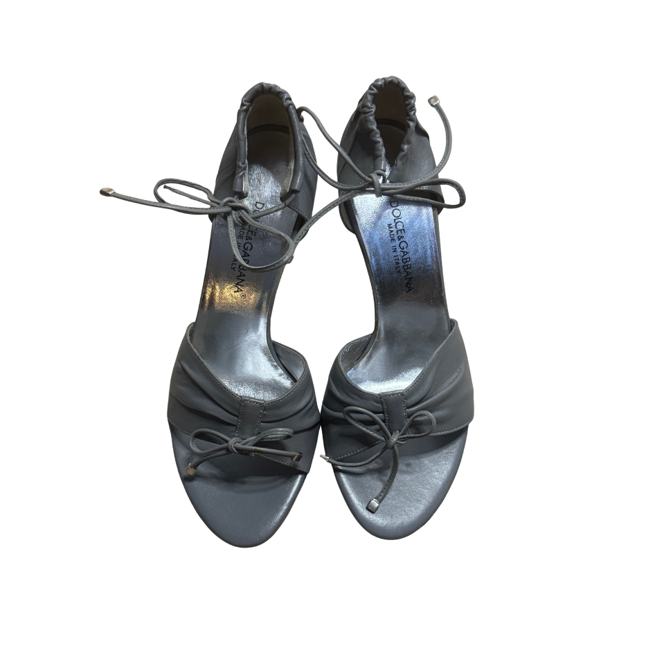 Dolce & Gabbana Grey Leather Sandals